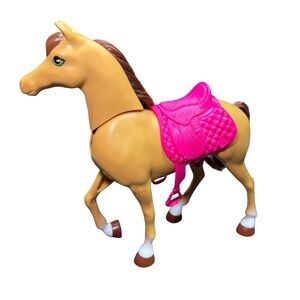 2018 Mattel Barbie Horse from Hugs 'N' Horses With Hot Pink Saddle